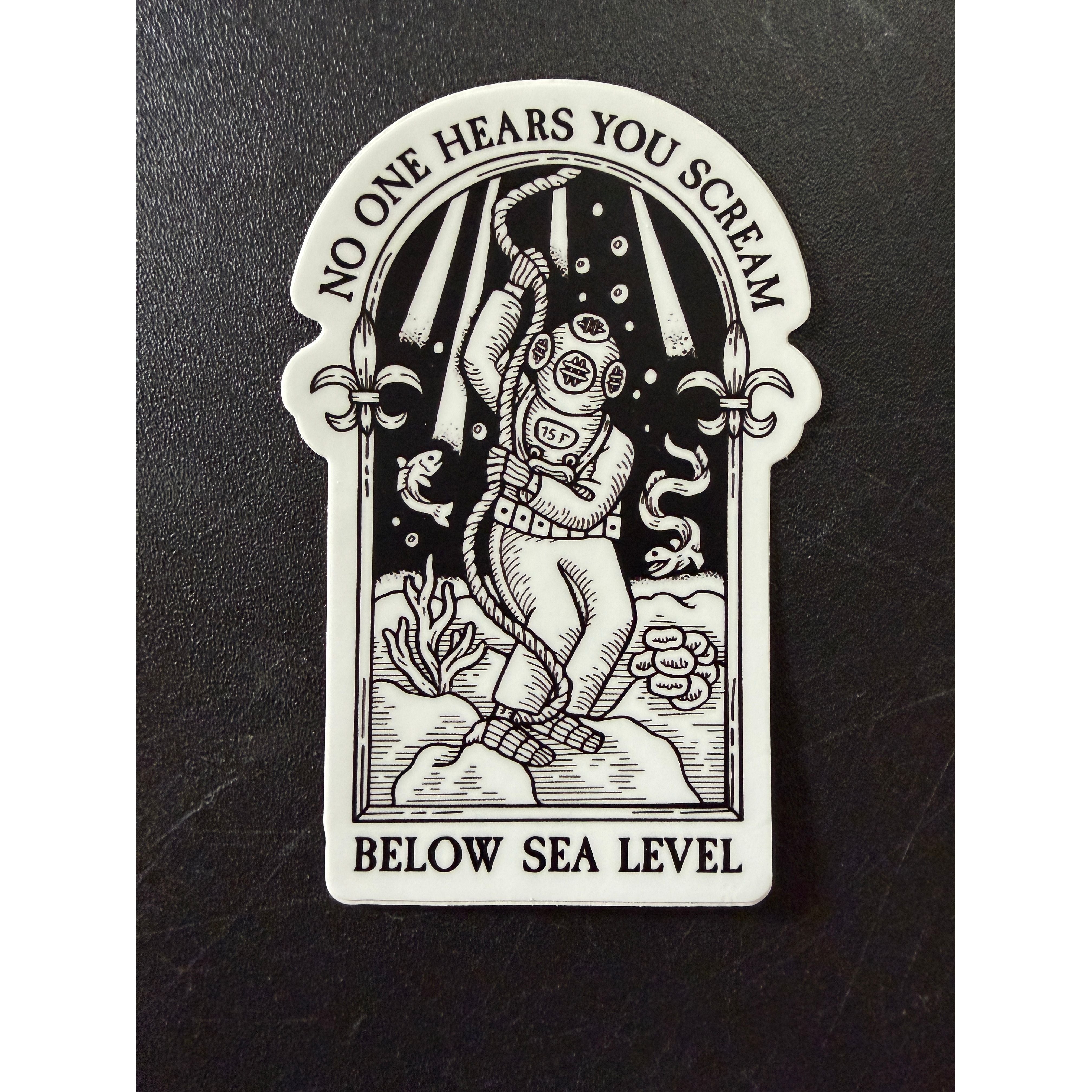 Below sea level sticker