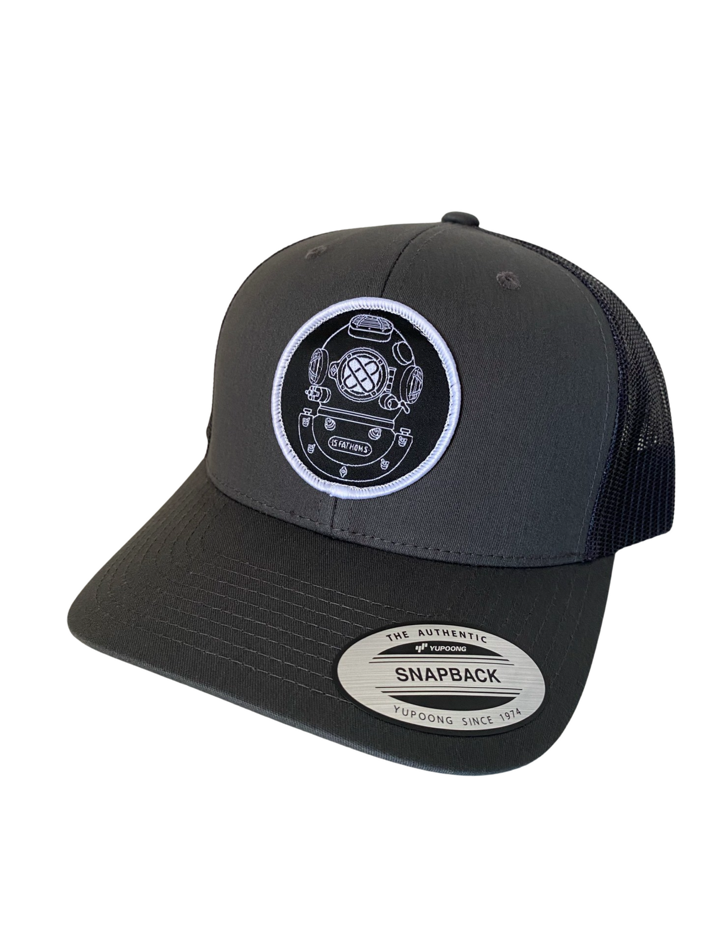 Represent your love for the deep! This hat features our signature MK-5 design made of a high detail woven patch which was sewn on by Flexfit. These are high quality, look great, and fit perfectly. Keep your head cool with a mesh back, and a snapback allows you to adjust to your perfect fit.