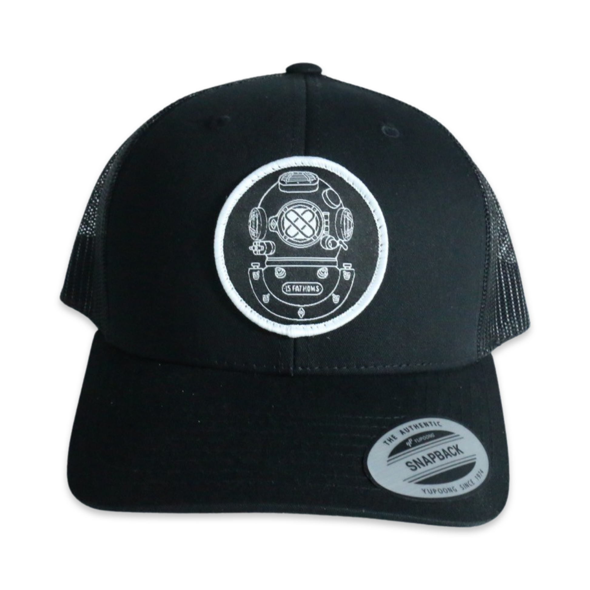 Represent your love for the deep!  This hat features our signature MK-5 design made of a high detail woven patch which was sewn on by Flexfit. These are high quality, look great, and fit perfectly.  Keep your head cool with a mesh back, and a snapback allows you to adjust to your perfect fit.  
