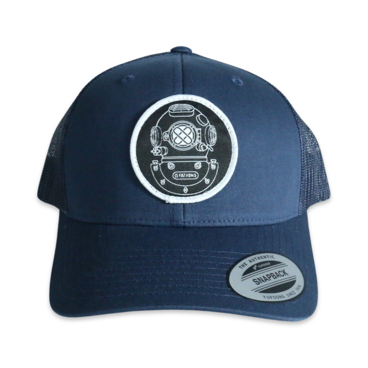 Represent your love for the deep!  This hat features our signature MK-5 design made of a high detail woven patch which was sewn on by Flexfit. These are high quality, look great, and fit perfectly.  Keep your head cool with a mesh back, and a snapback allows you to adjust to your perfect fit.  