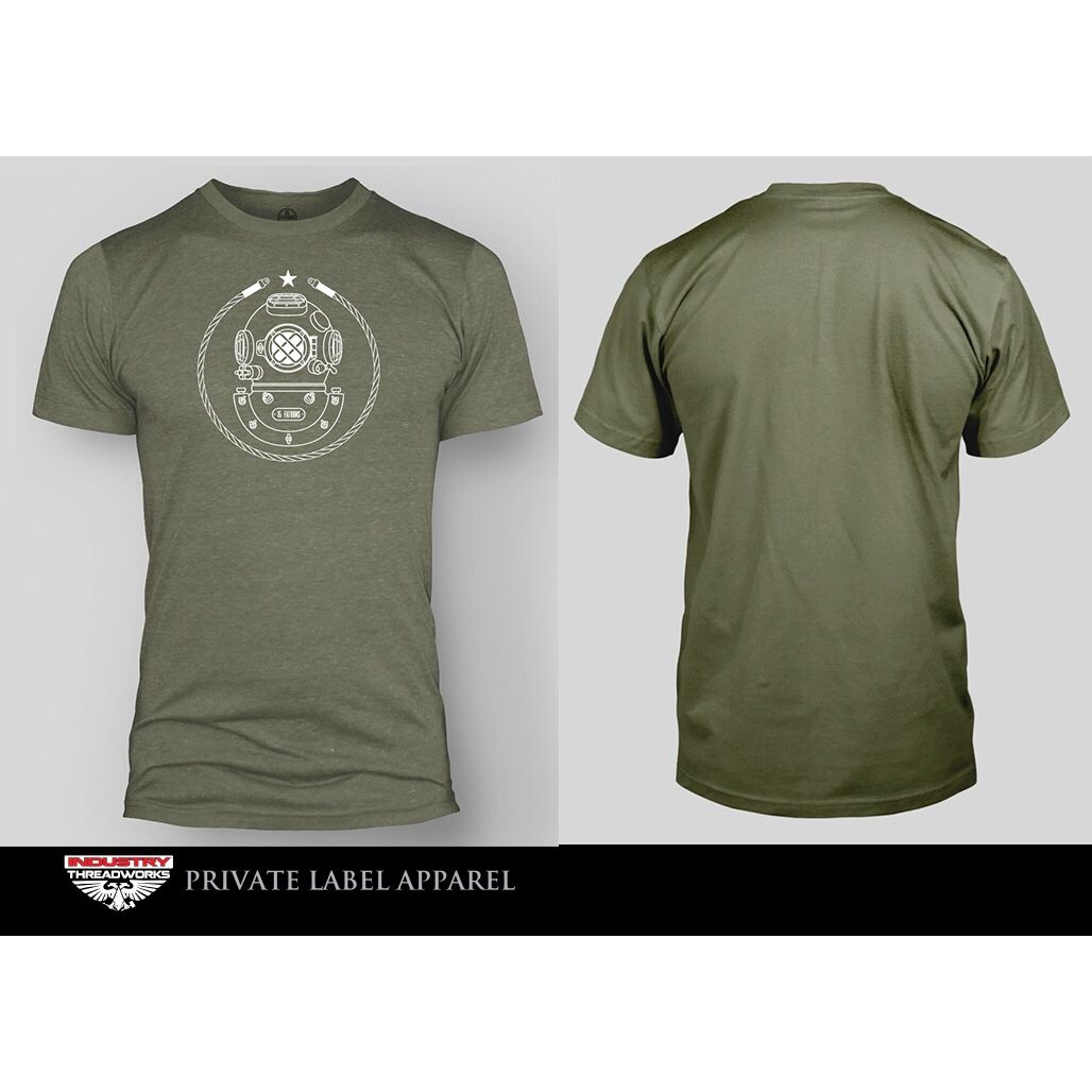 Iconic MK-5 T-shirt - olive t-shirt front and back view