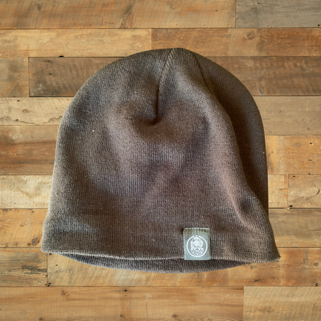 Sport Beanie - brown beanie with small diver helmet logo on the bottom