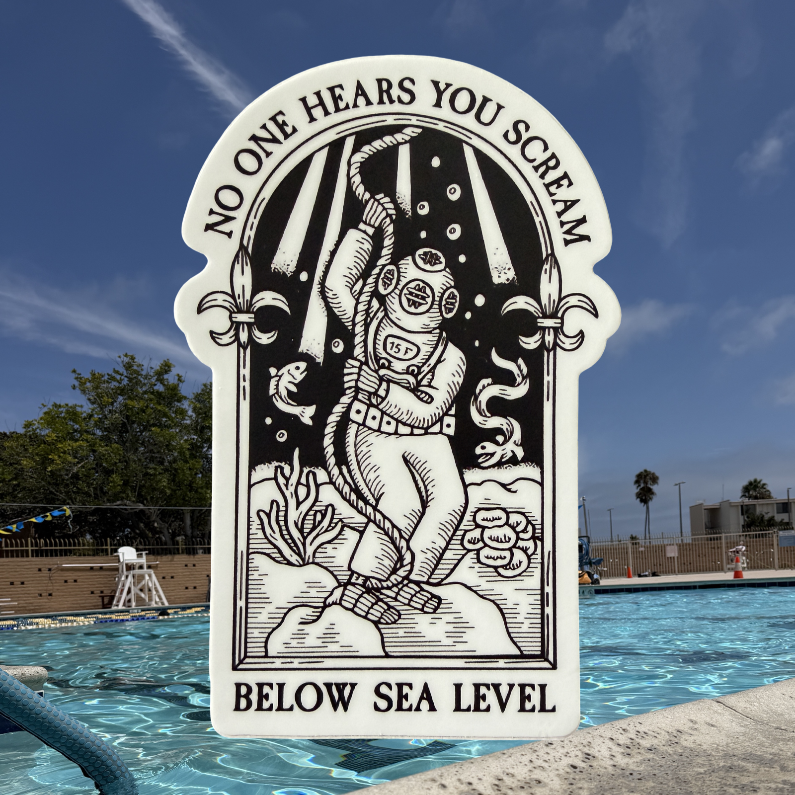 Below sea level sticker