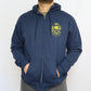 Your favorite design now displayed loud and proud on the back of a super comfy, wash tested zip up hoodie! Let them know divers have arrived with this slick new outerwear.