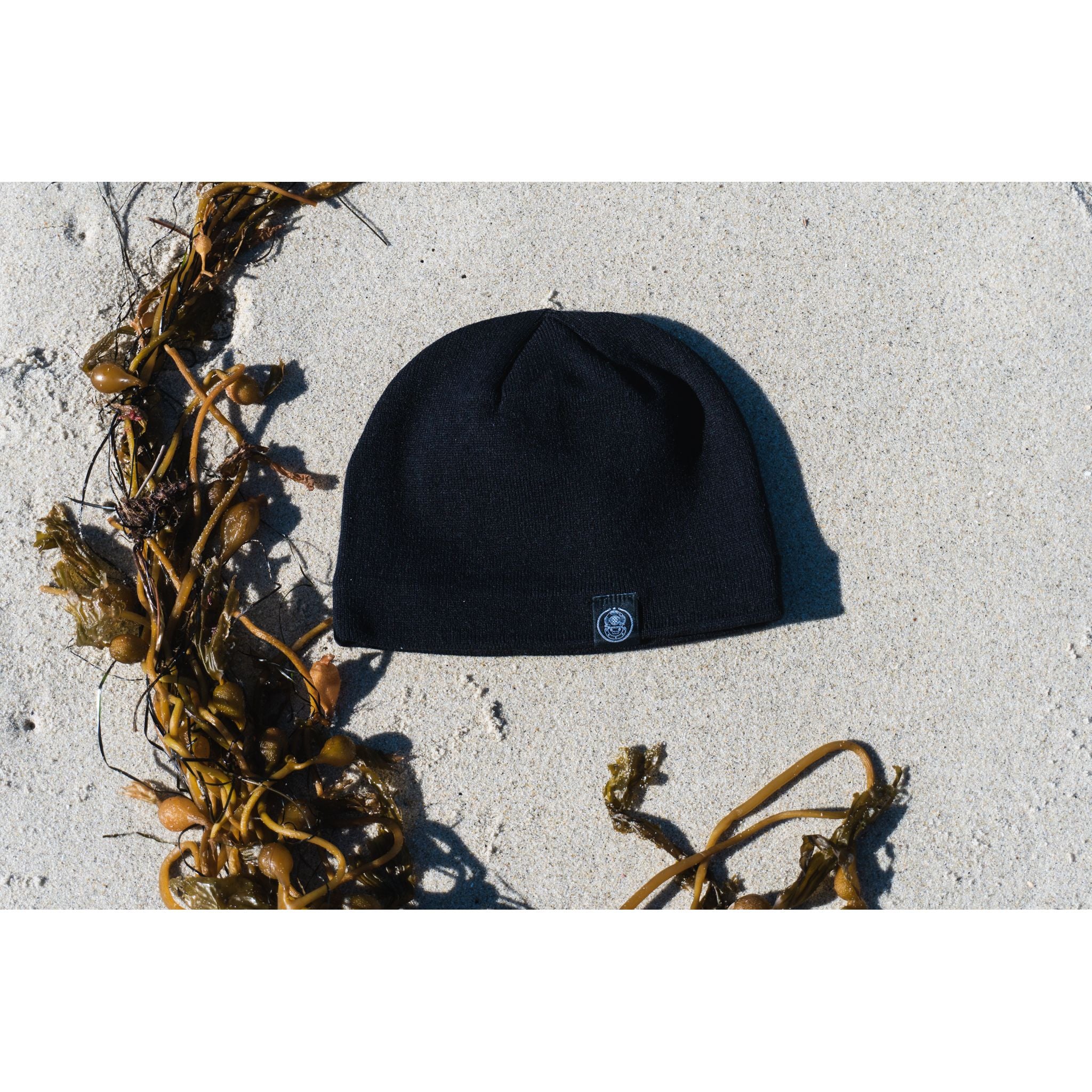 Sport Beanie - black beanie with small diver helmet logo on the bottom