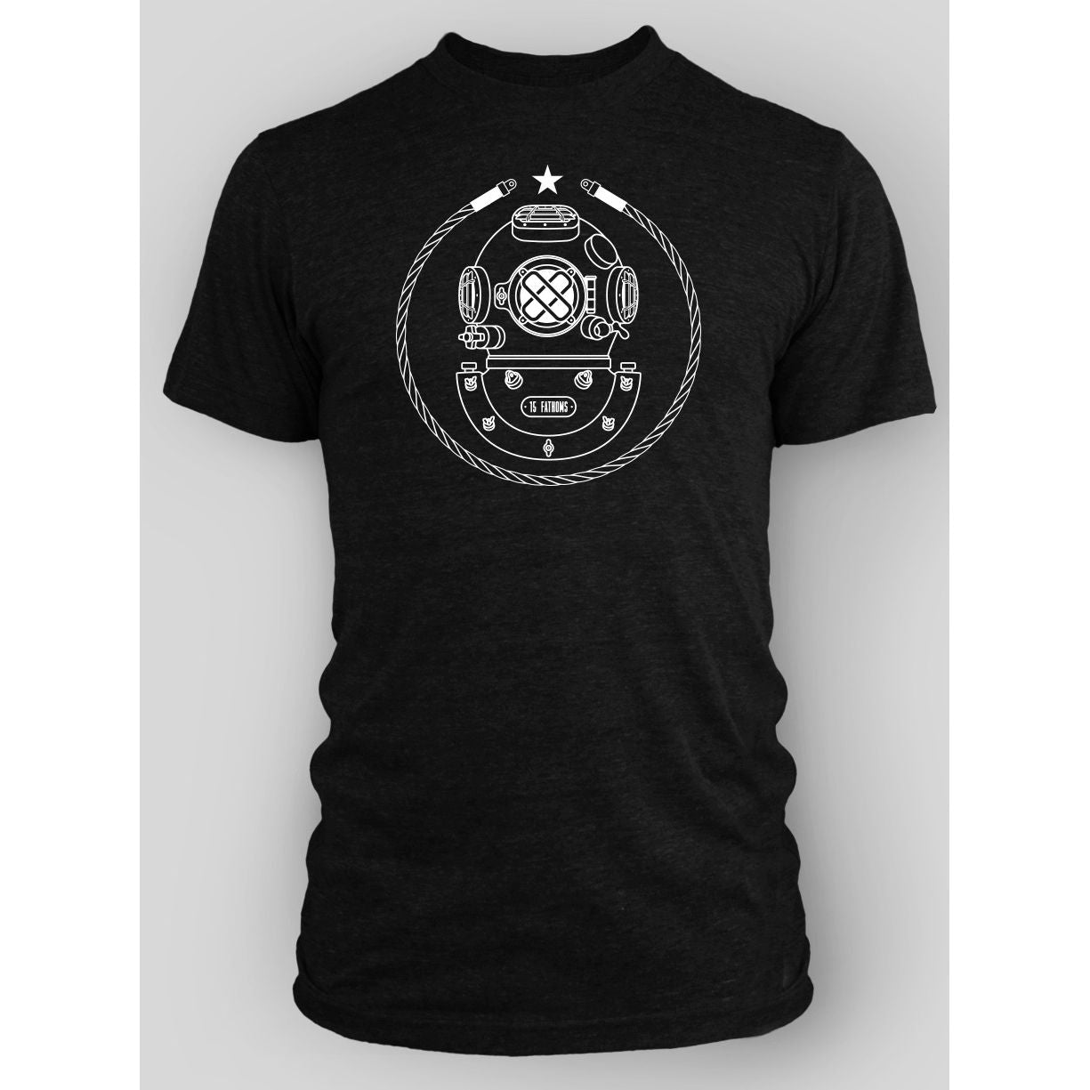 Iconic MK-5 T-Shirt - black t-shirt with white diver helmet logo on front