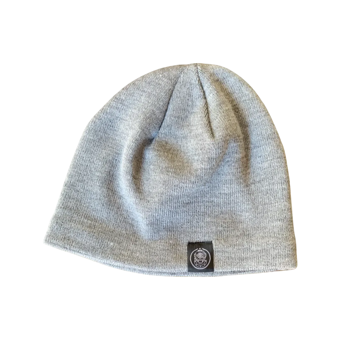 Sport Beanie - gray beanie with small diver helmet logo on the bottom