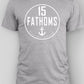 Our official logo and our very first design, this classic tee is soft, lightweight, and versatile.  This design is a piece of 15 Fathoms history.  Created in Hawaii in 2015, this design represents strength, loyalty, and an immense love for the ocean.  We’ve updated the design and are now using higher quality materials.  Don't miss out on owning a piece of 15 Fathoms history.  