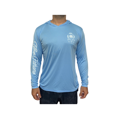 Light Blue UV hoodie UPF50 MOISTURE WICKING OUTDOOR GARMENT